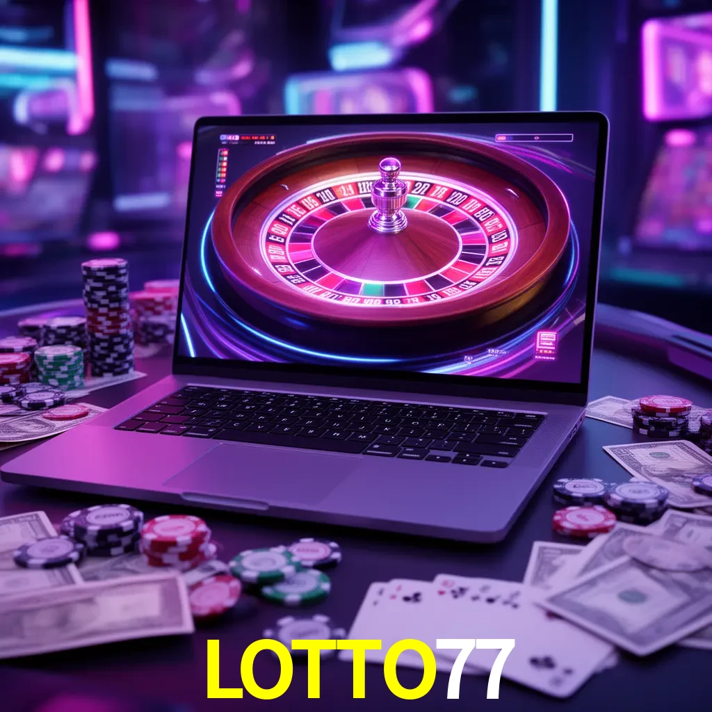 Centro móvil LOTTO77 con casino, cajero, bonos, app y acceso de cuenta para México